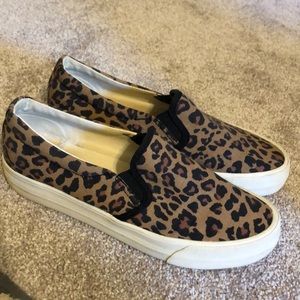 Leopard slip ons